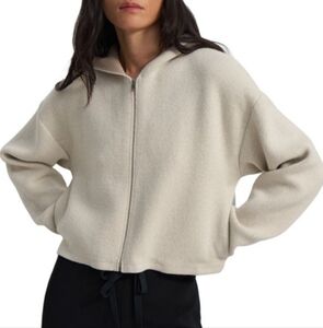Theory Hooded Wool & Cashmere Relaxed Fit Crop Jacket